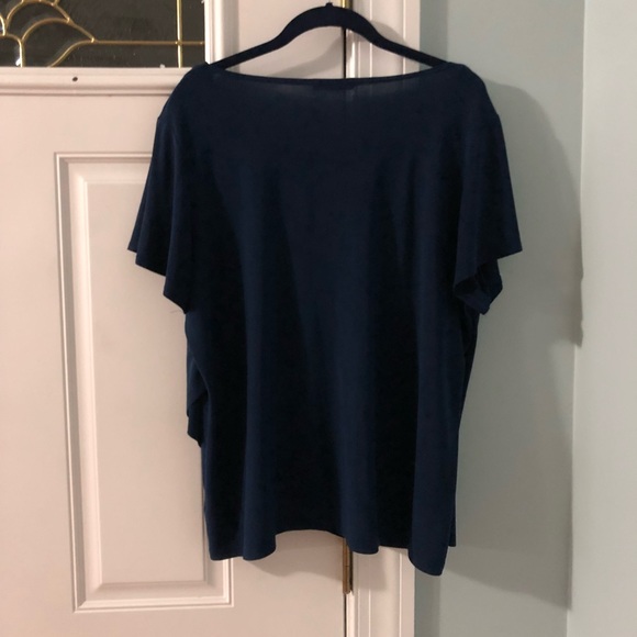 Navy Blue cowl neck blouse - Picture 4 of 4